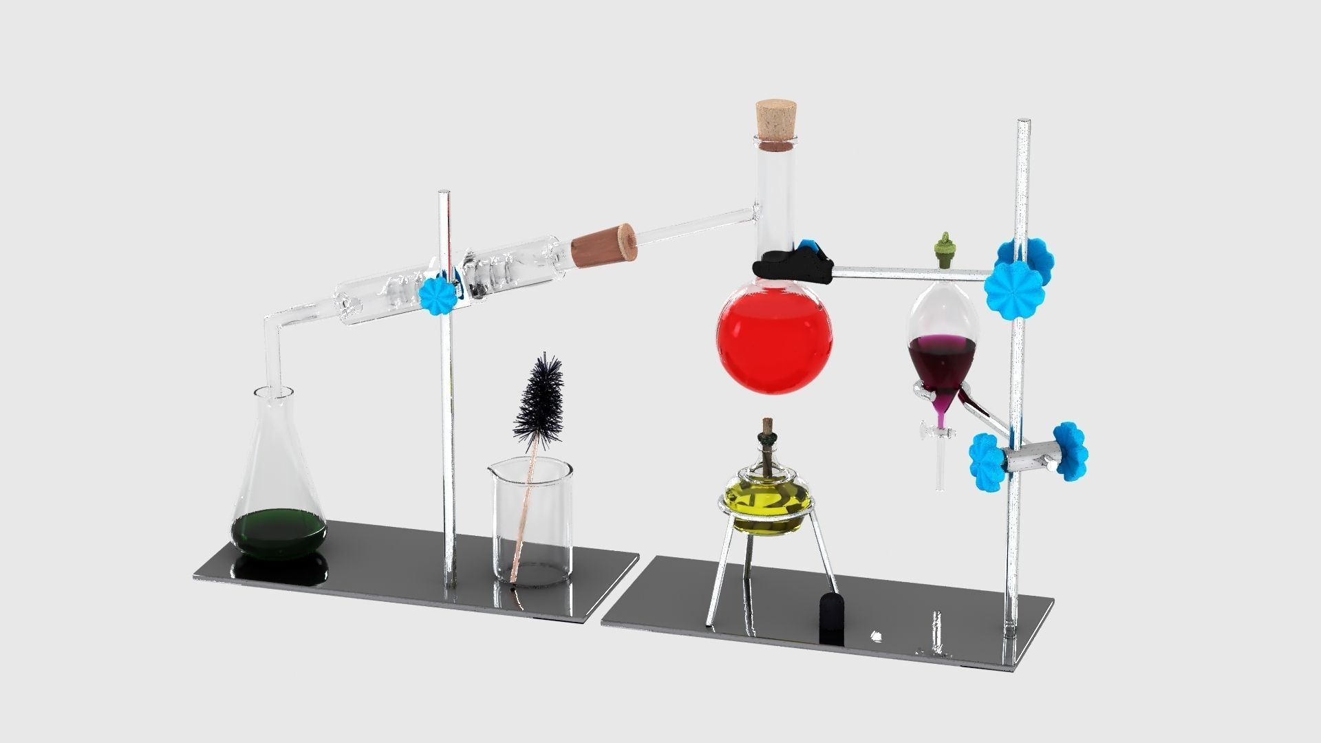Chemistry Laboratory Glassware Condenser Low-poly 3D model_10