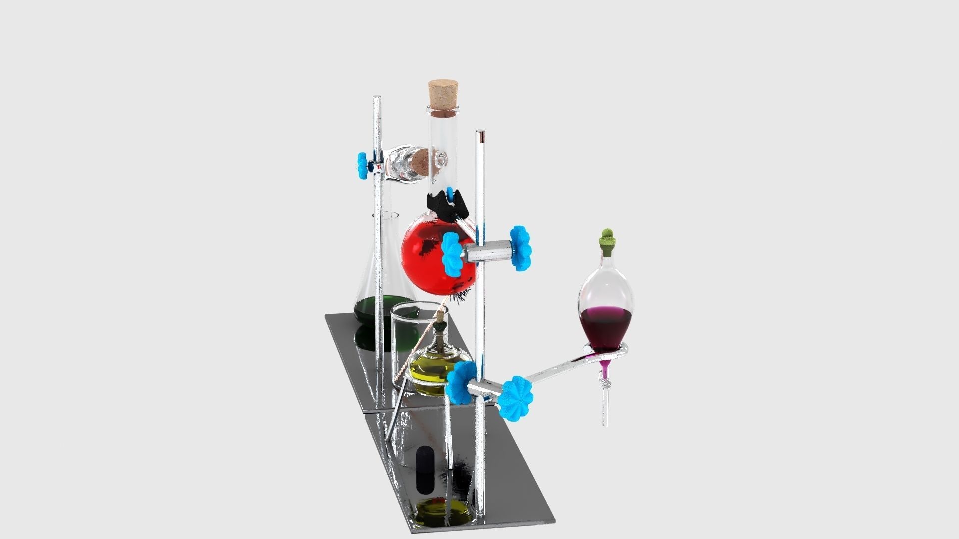 Chemistry Laboratory Glassware Condenser Low-poly 3D model_14