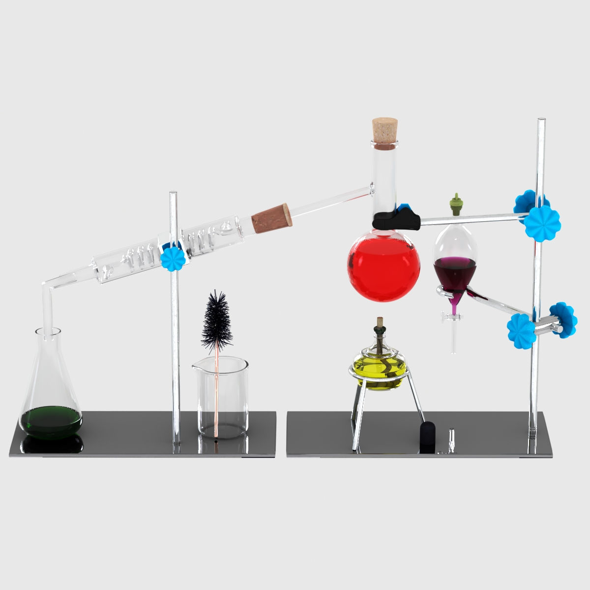 Chemistry Laboratory Glassware Condenser Low-poly 3D model_1