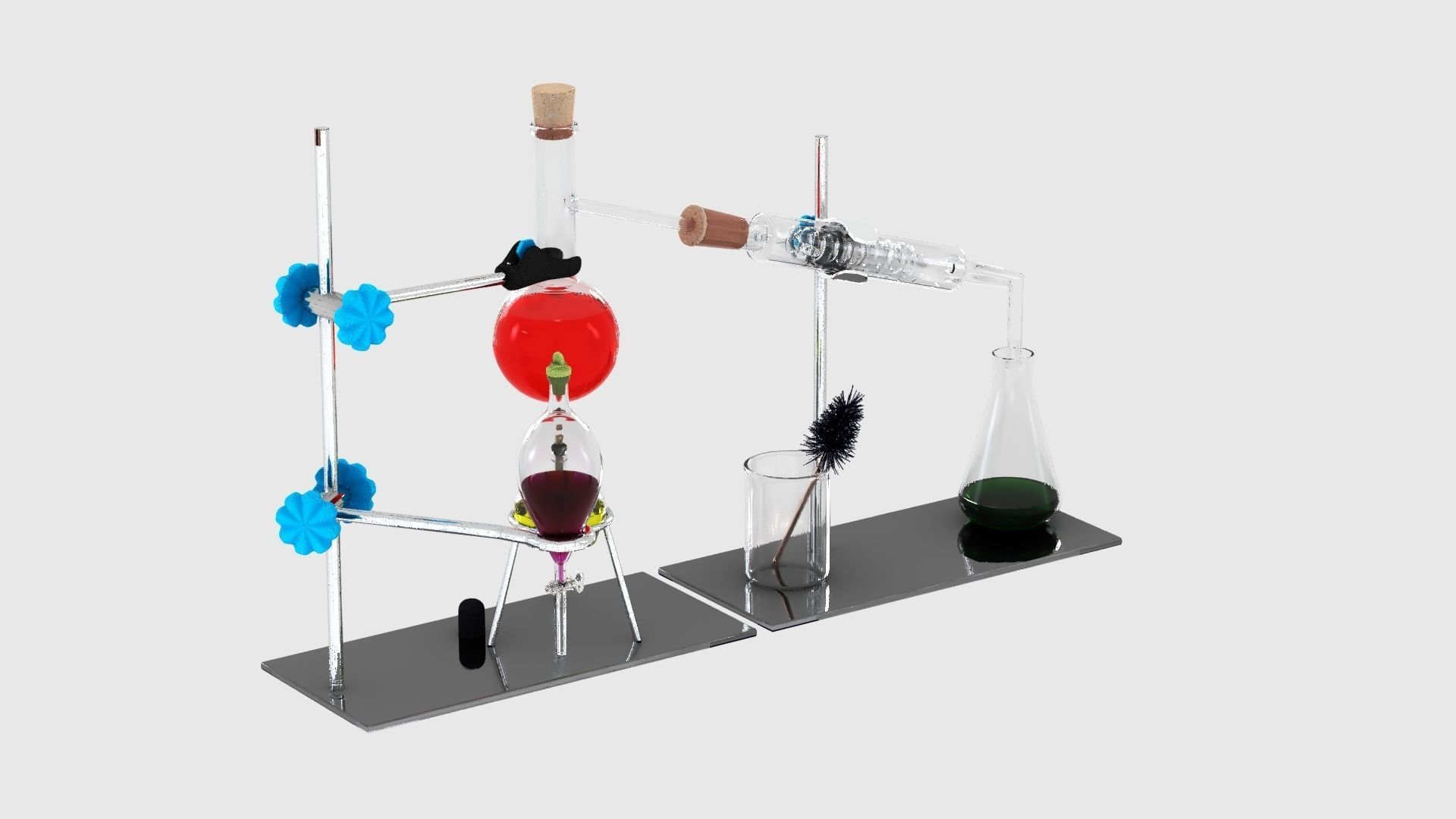 Chemistry Laboratory Glassware Condenser Low-poly 3D model_17