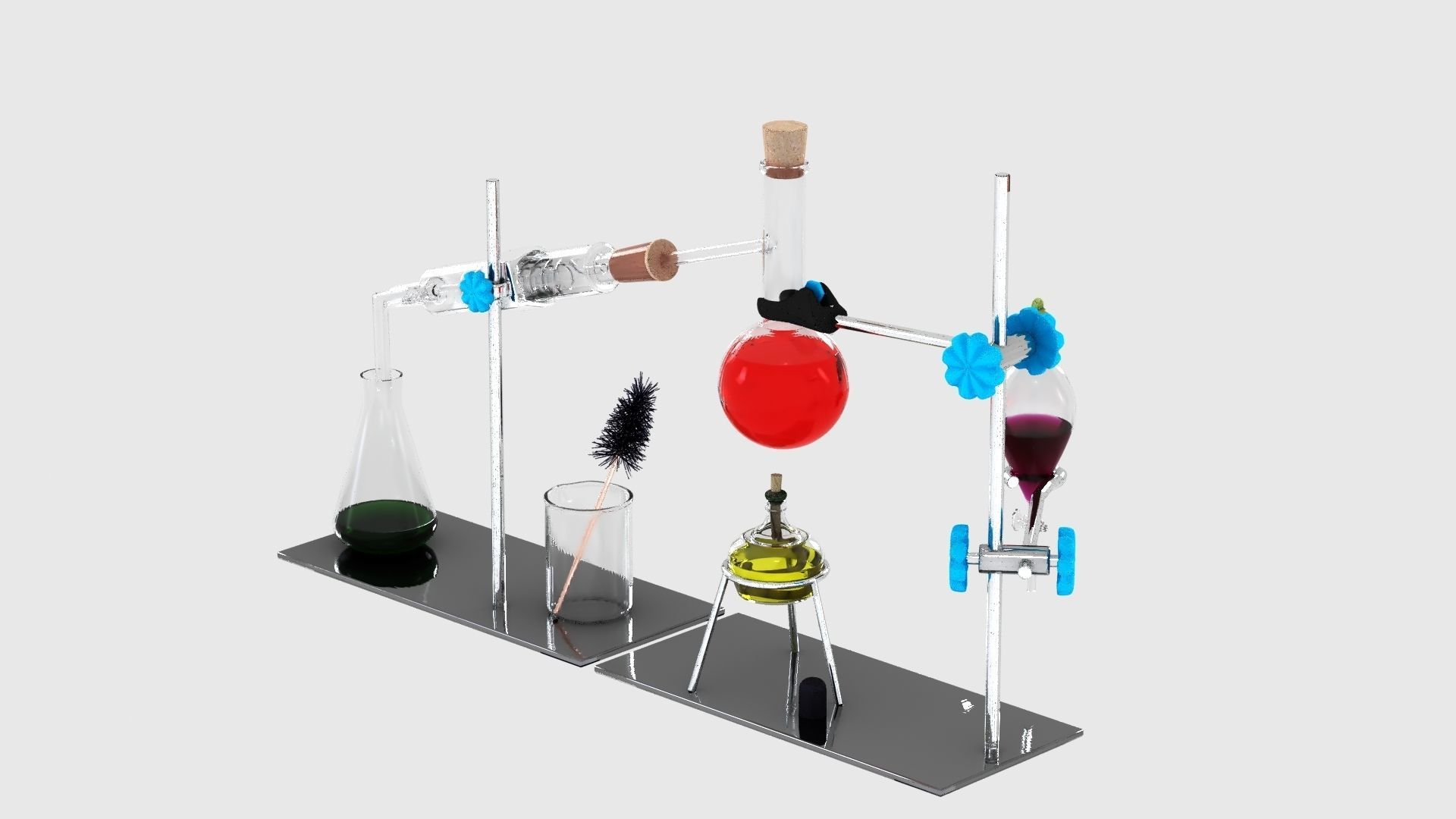Chemistry Laboratory Glassware Condenser Low-poly 3D model_12