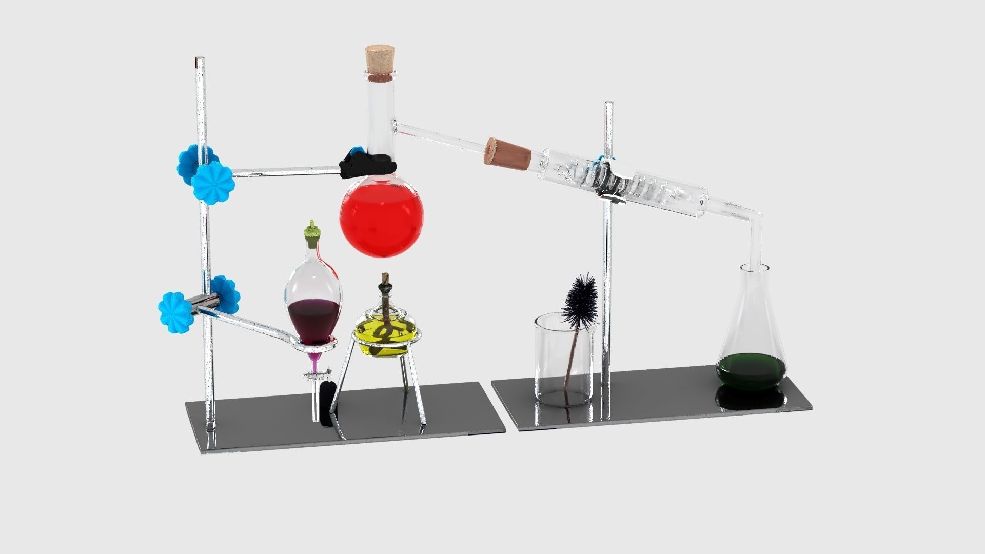 Chemistry Laboratory Glassware Condenser Low-poly 3D model_18