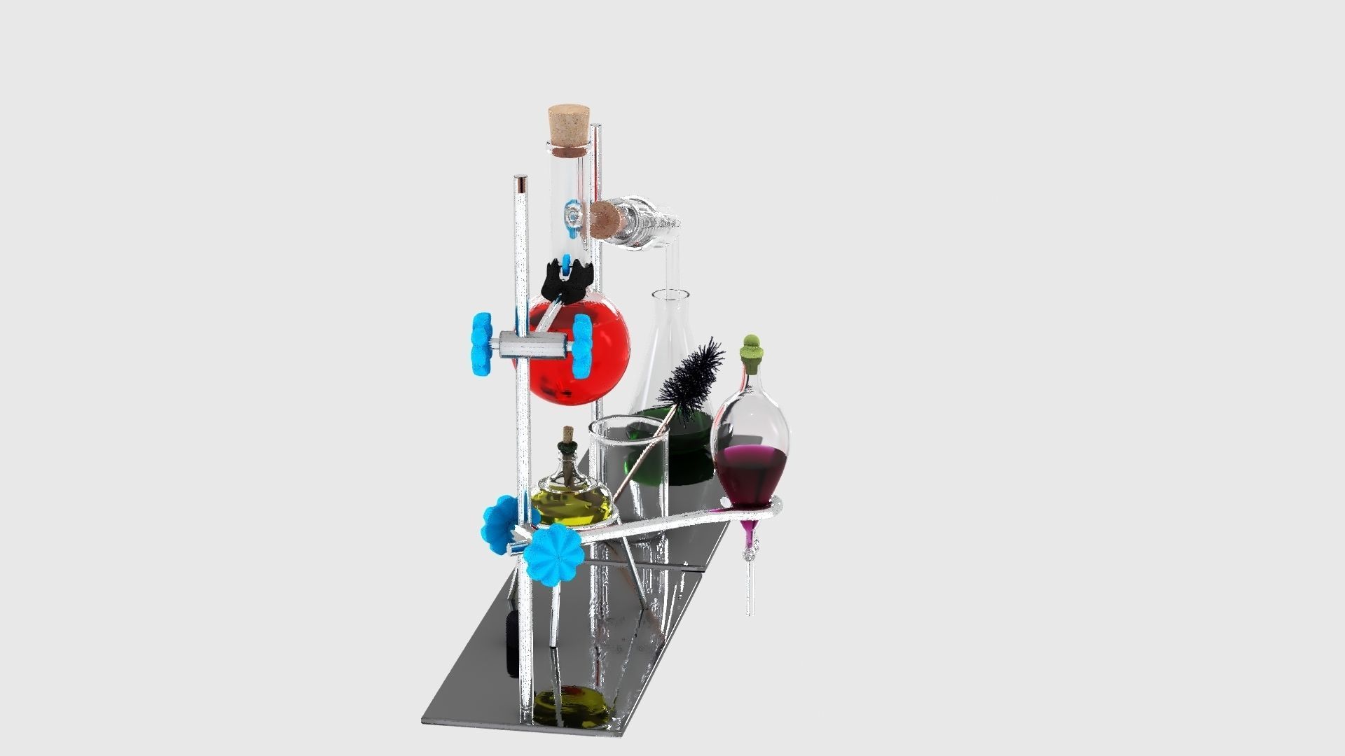 Chemistry Laboratory Glassware Condenser Low-poly 3D model_15