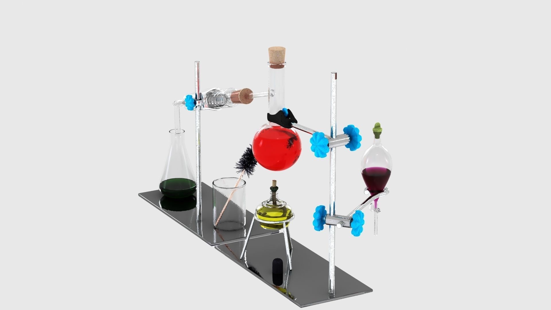 Chemistry Laboratory Glassware Condenser Low-poly 3D model_13