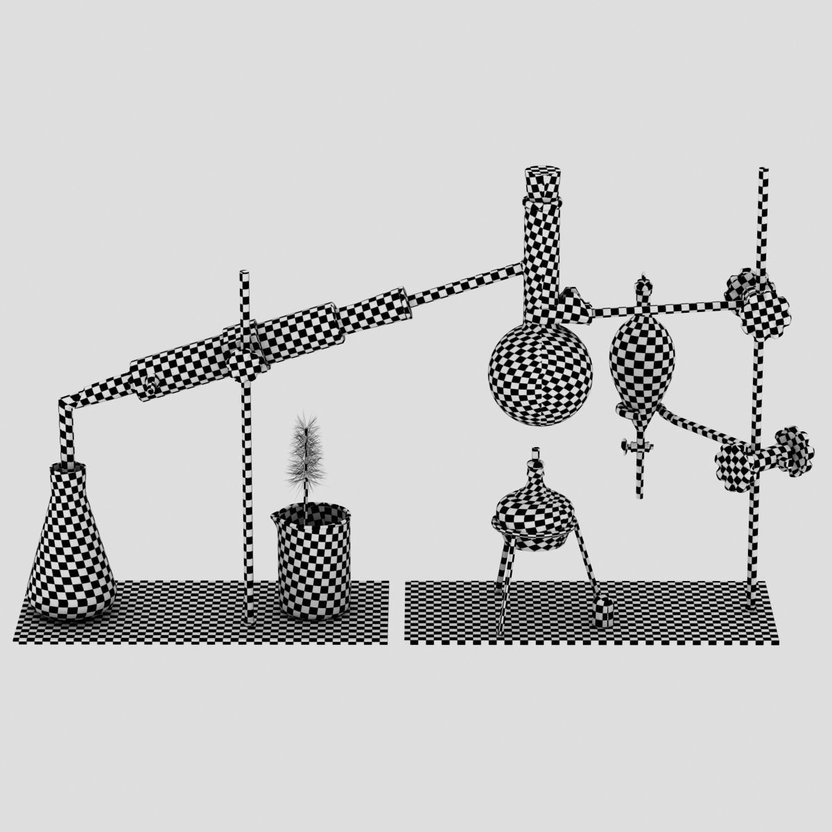 Chemistry Laboratory Glassware Condenser Low-poly 3D model_5
