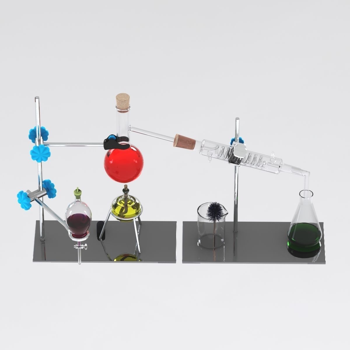 Chemistry Laboratory Glassware Condenser Low-poly 3D model_6