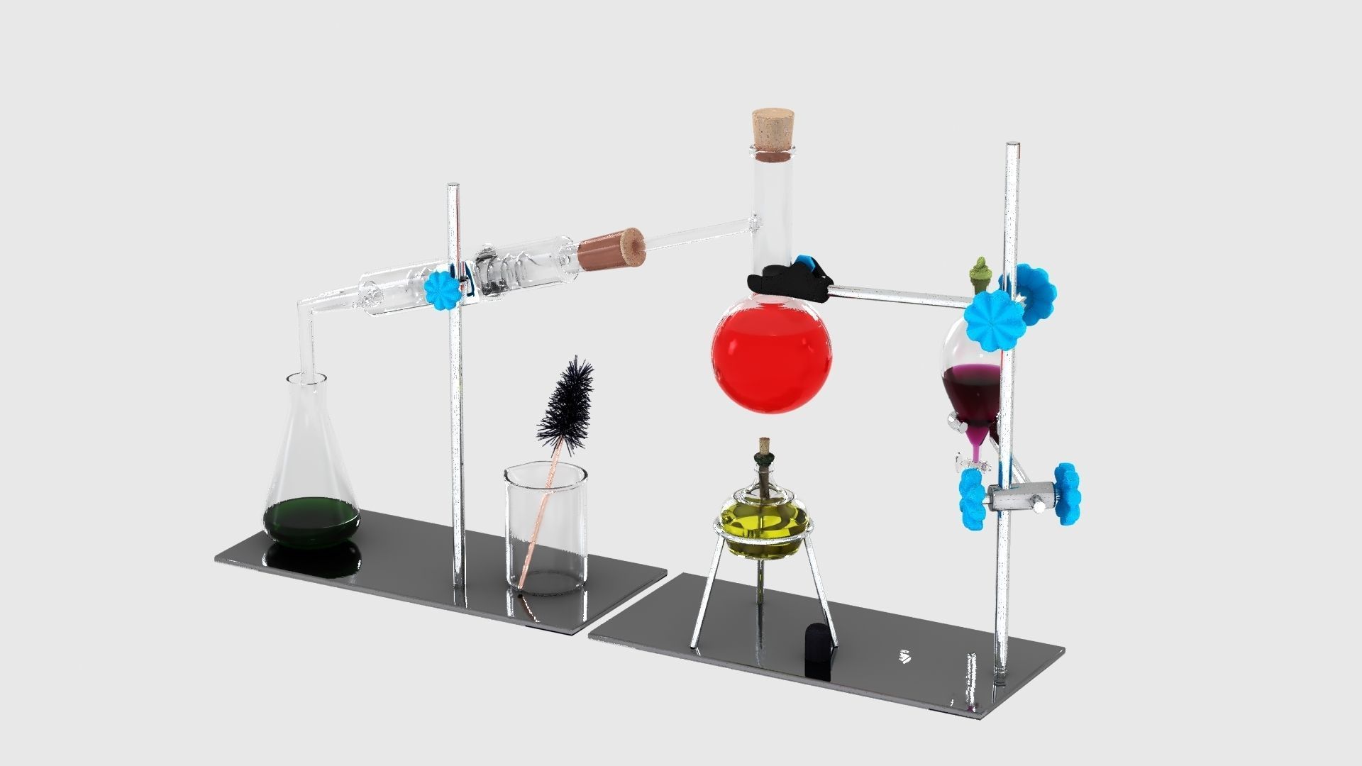 Chemistry Laboratory Glassware Condenser Low-poly 3D model_11