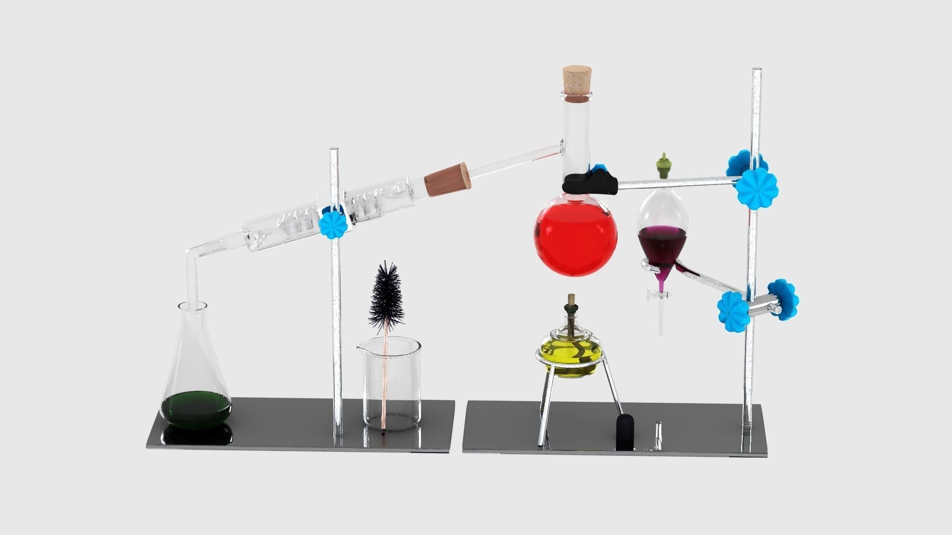 Chemistry Laboratory Glassware Condenser Low-poly 3D model_8