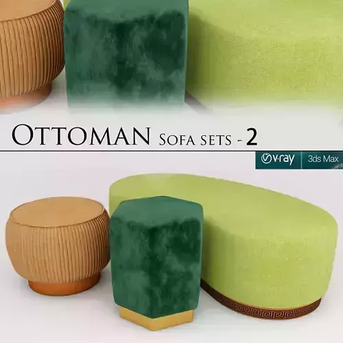 Ottoman set 2 stools and ottomans
