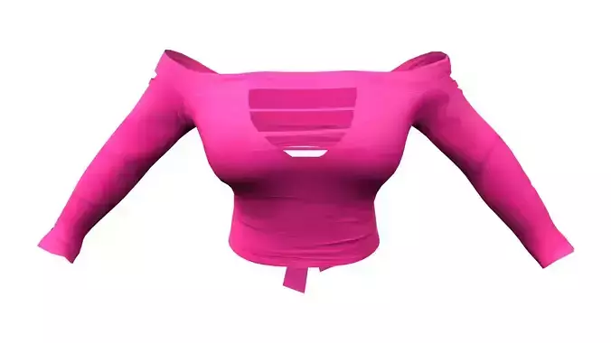 Off Shoulder Top With Cutouts Low-poly 3D model