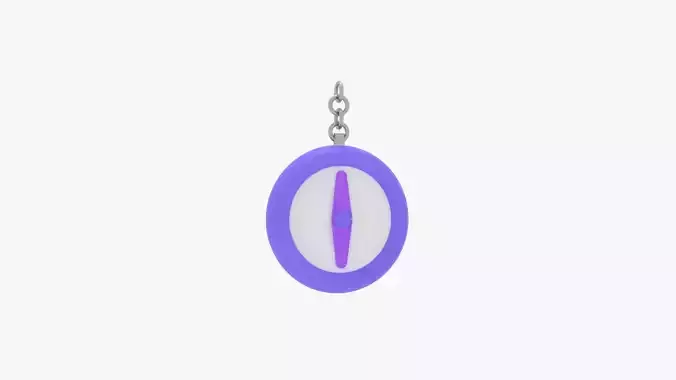Compass circle pendant 3D model