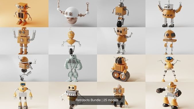 Retrobots Bundle 3D Model Collection
