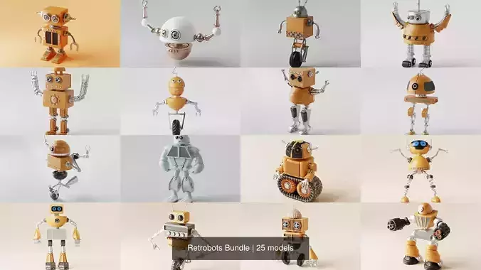 Retrobots Bundle 3D Model Collection