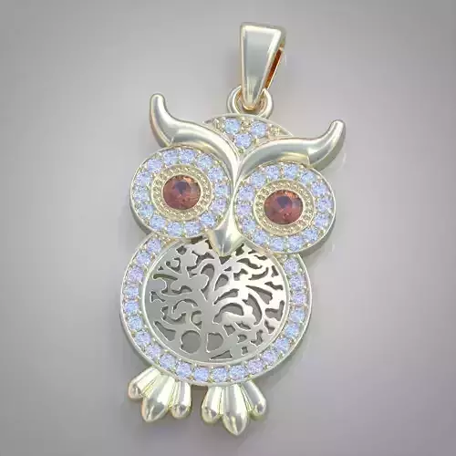 Owl Pendant  3D 0126 printable model