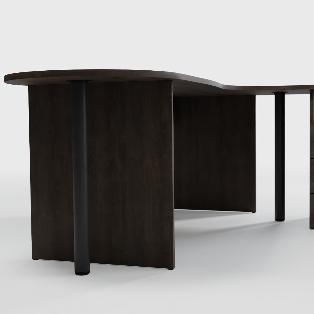 Desk Collection modern with two drawers Low-poly 3D model_13