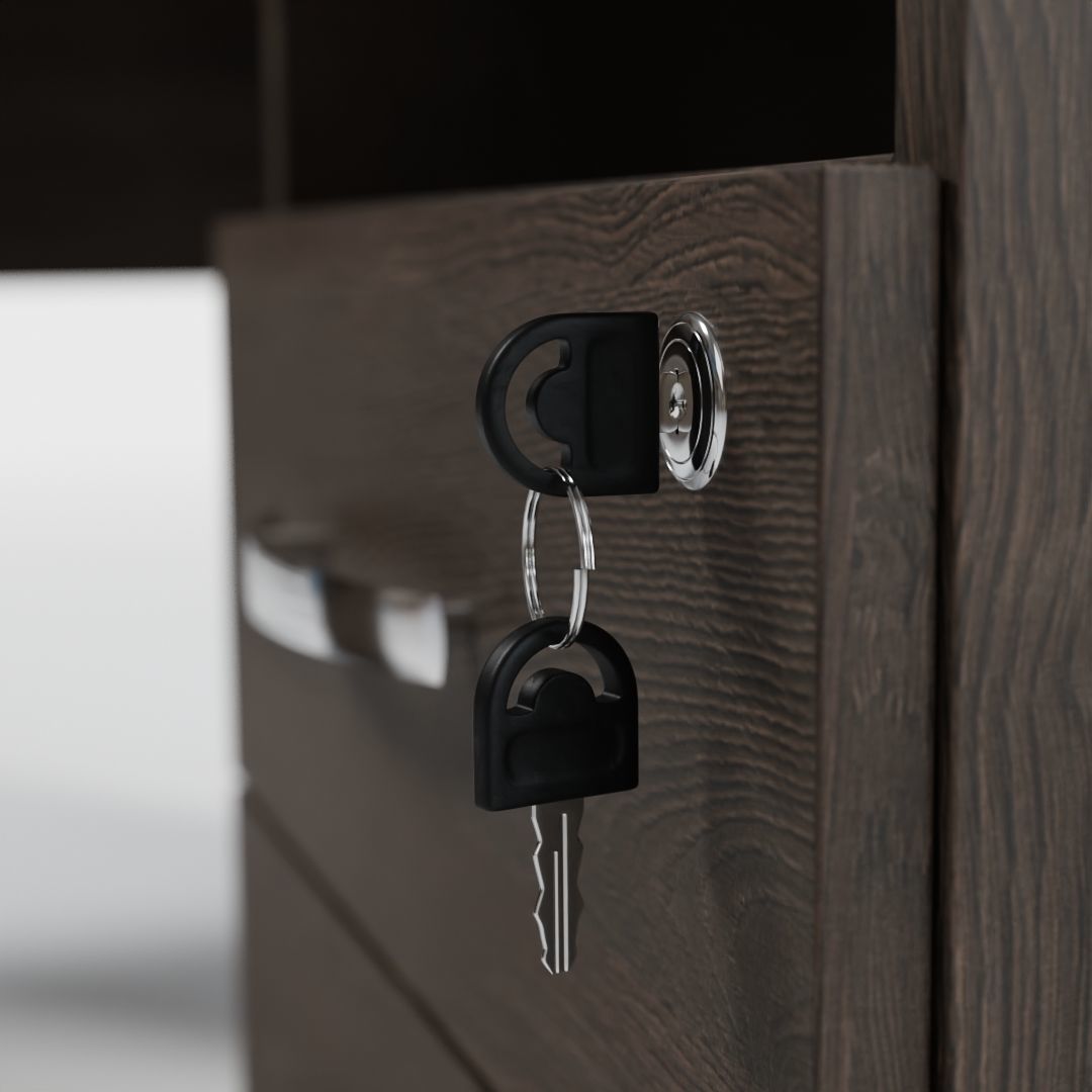 Desk Collection modern with two drawers Low-poly 3D model_12