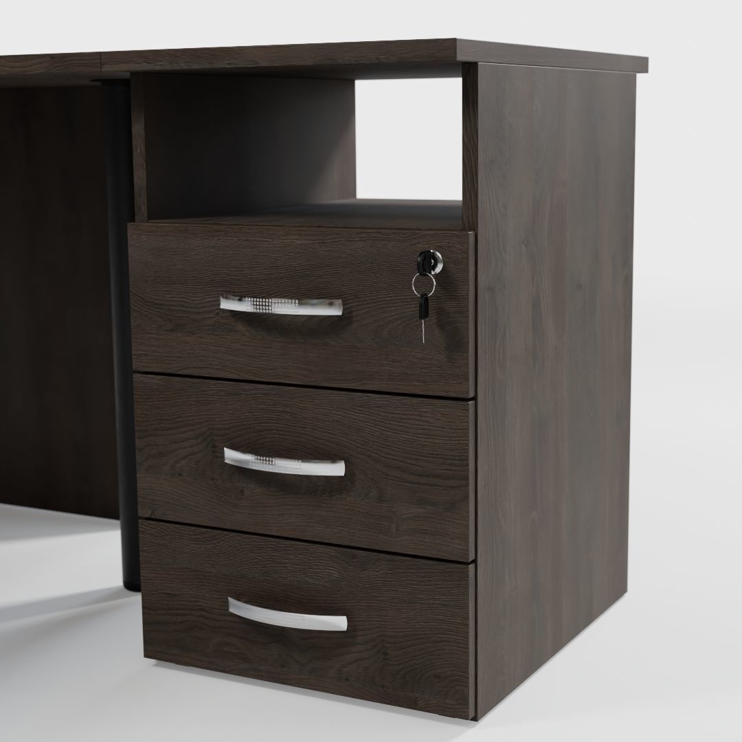Desk Collection modern with two drawers Low-poly 3D model_11