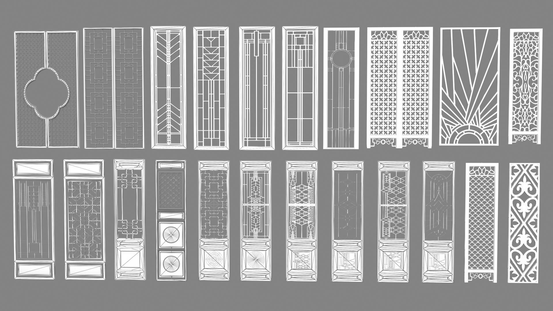 Decorative Door Element 3D model_23