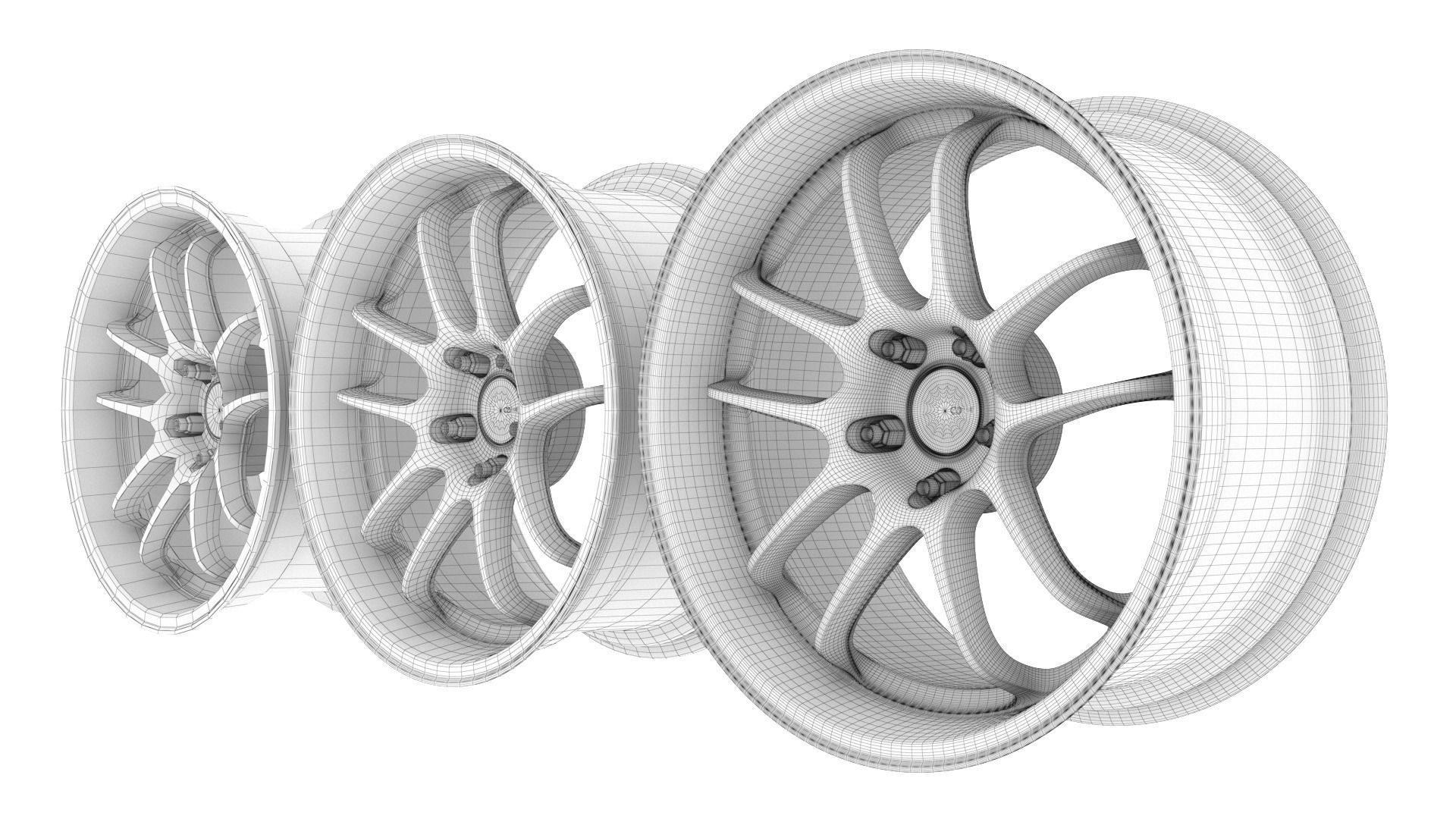 Enkei PF01 EVO Wheel Rim 3D model_19