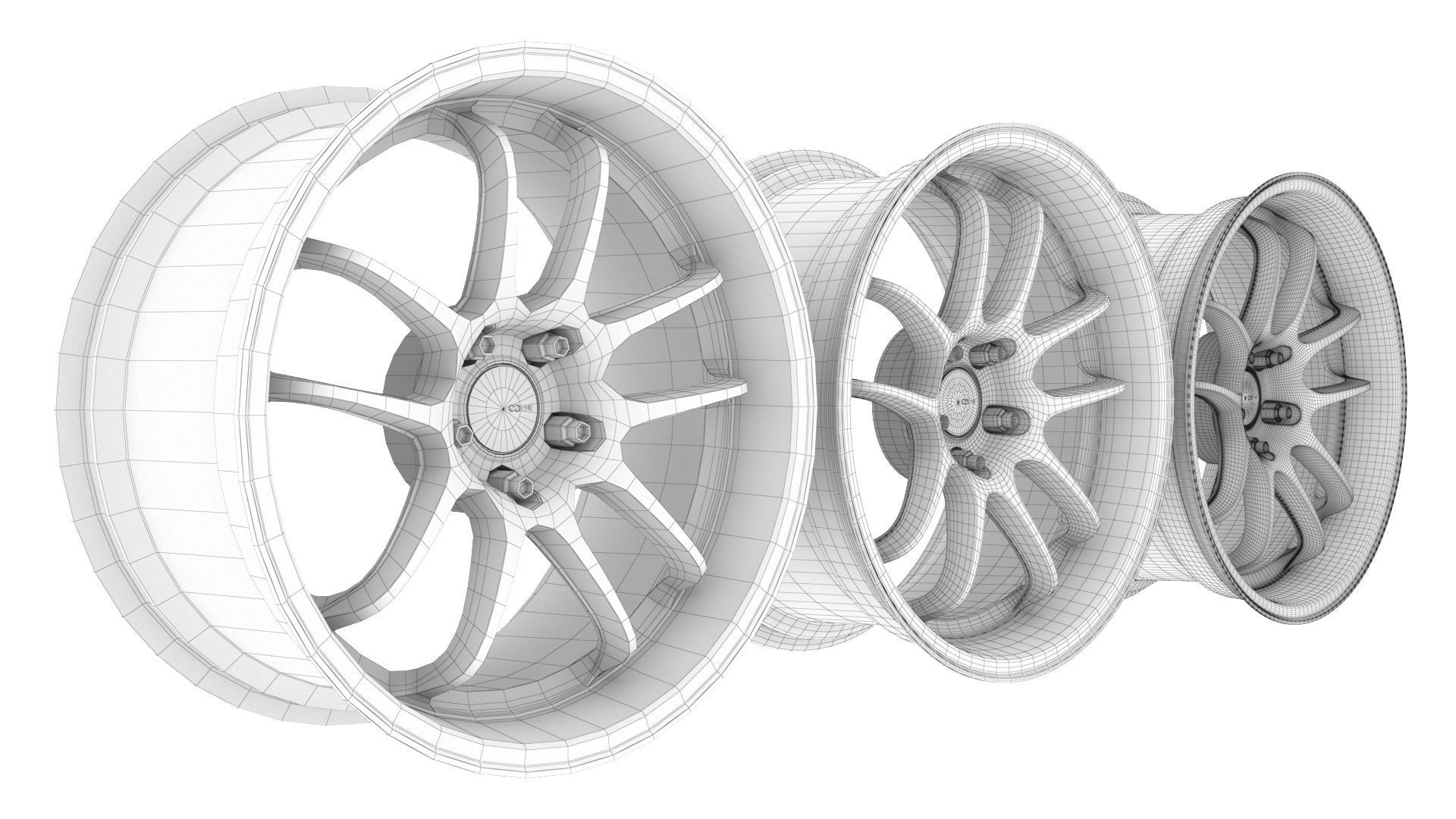 Enkei PF01 EVO Wheel Rim 3D model_18