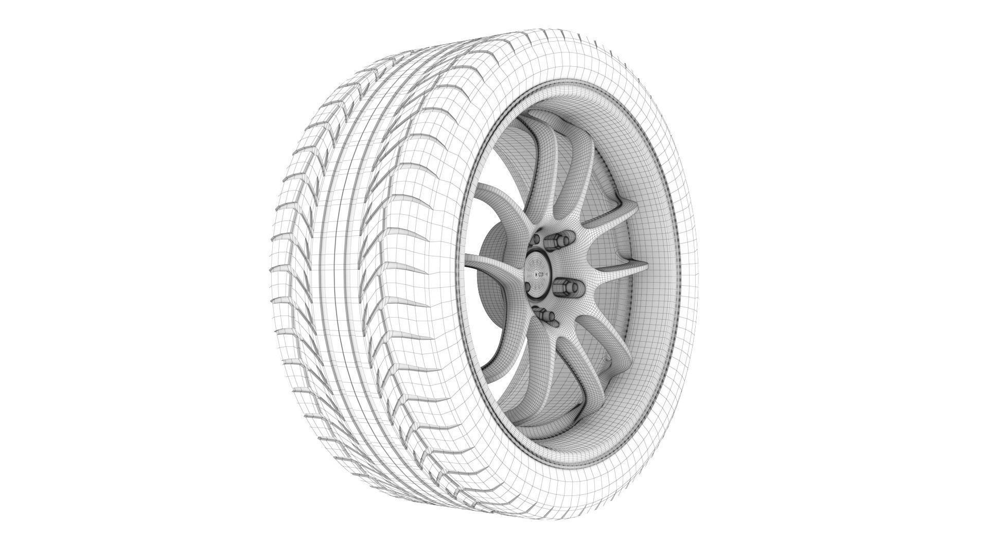 Enkei PF01 EVO Wheel Rim 3D model_25