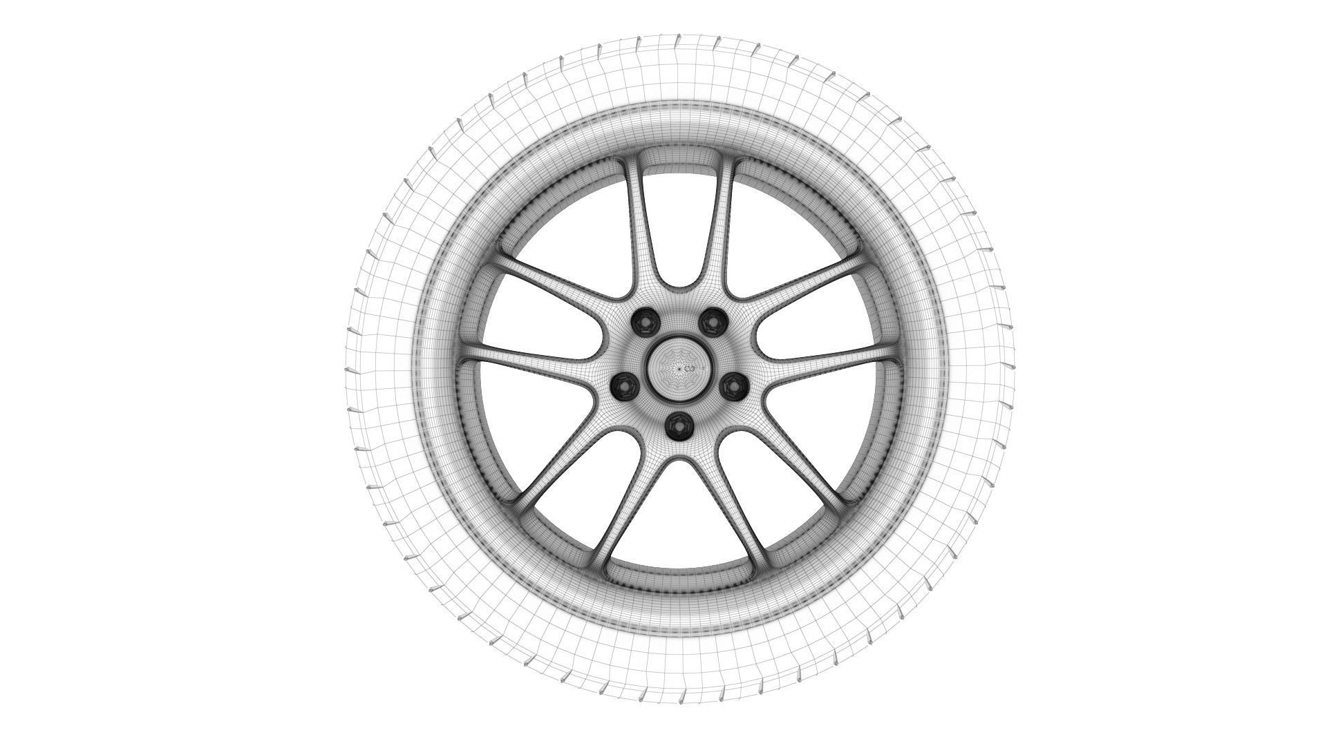 Enkei PF01 EVO Wheel Rim 3D model_23