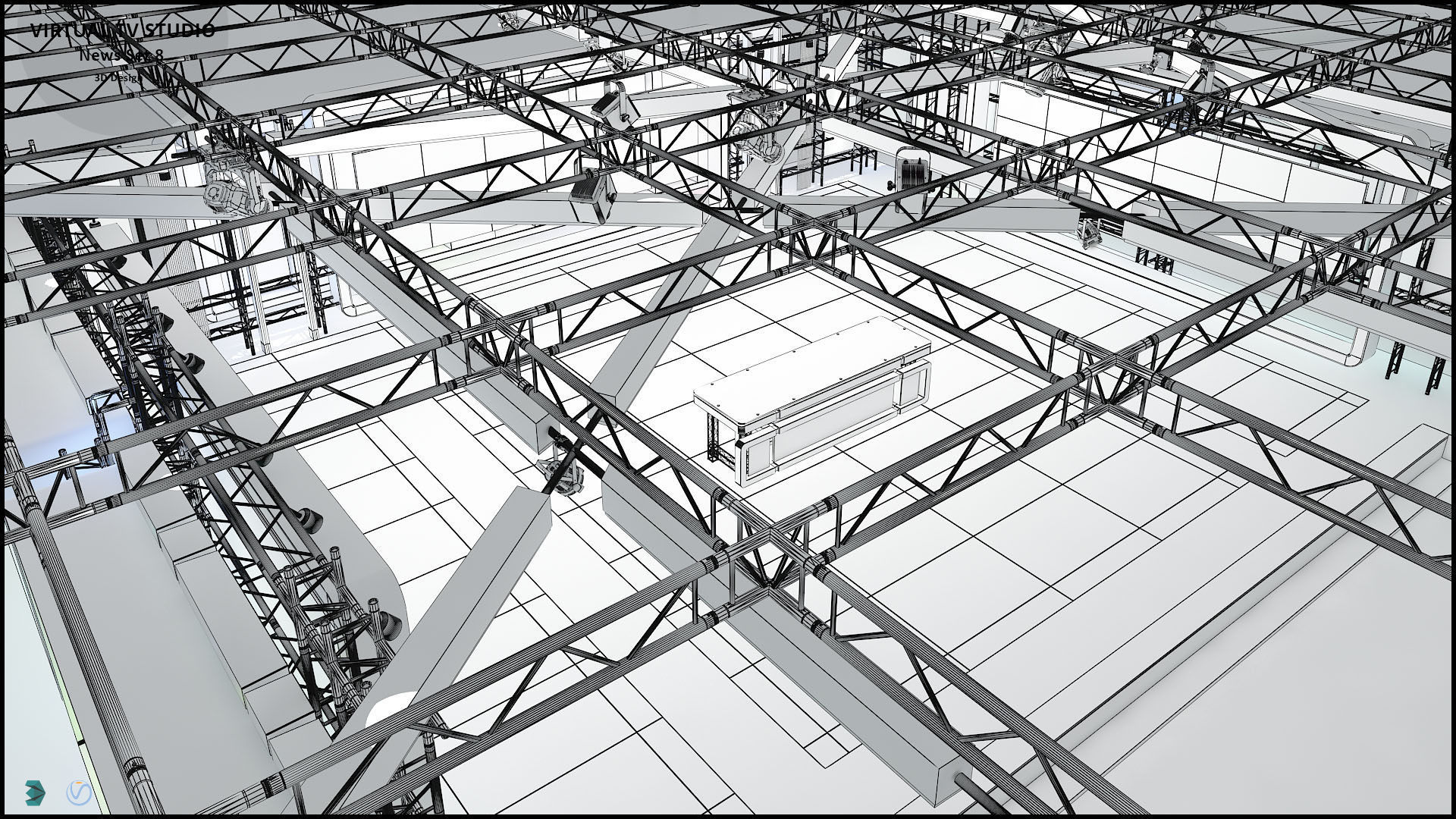 Virtual TV Studio News Set 8 3D model_23