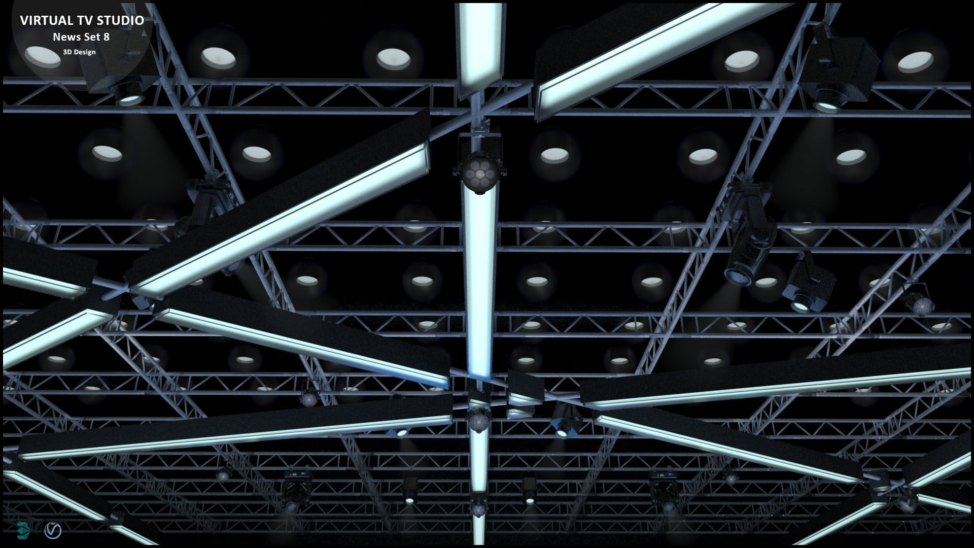 Virtual TV Studio News Set 8 3D model_24