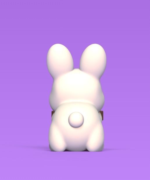 Bunny Picking Up Carrot 3D print model_3