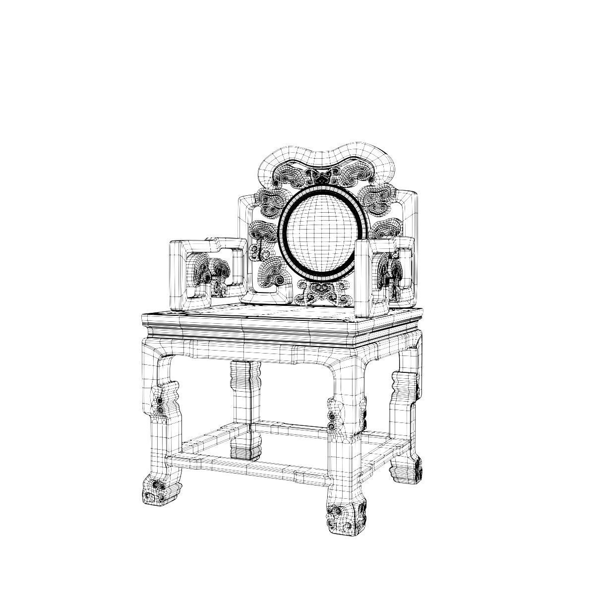 Chinese chair 3D model_3