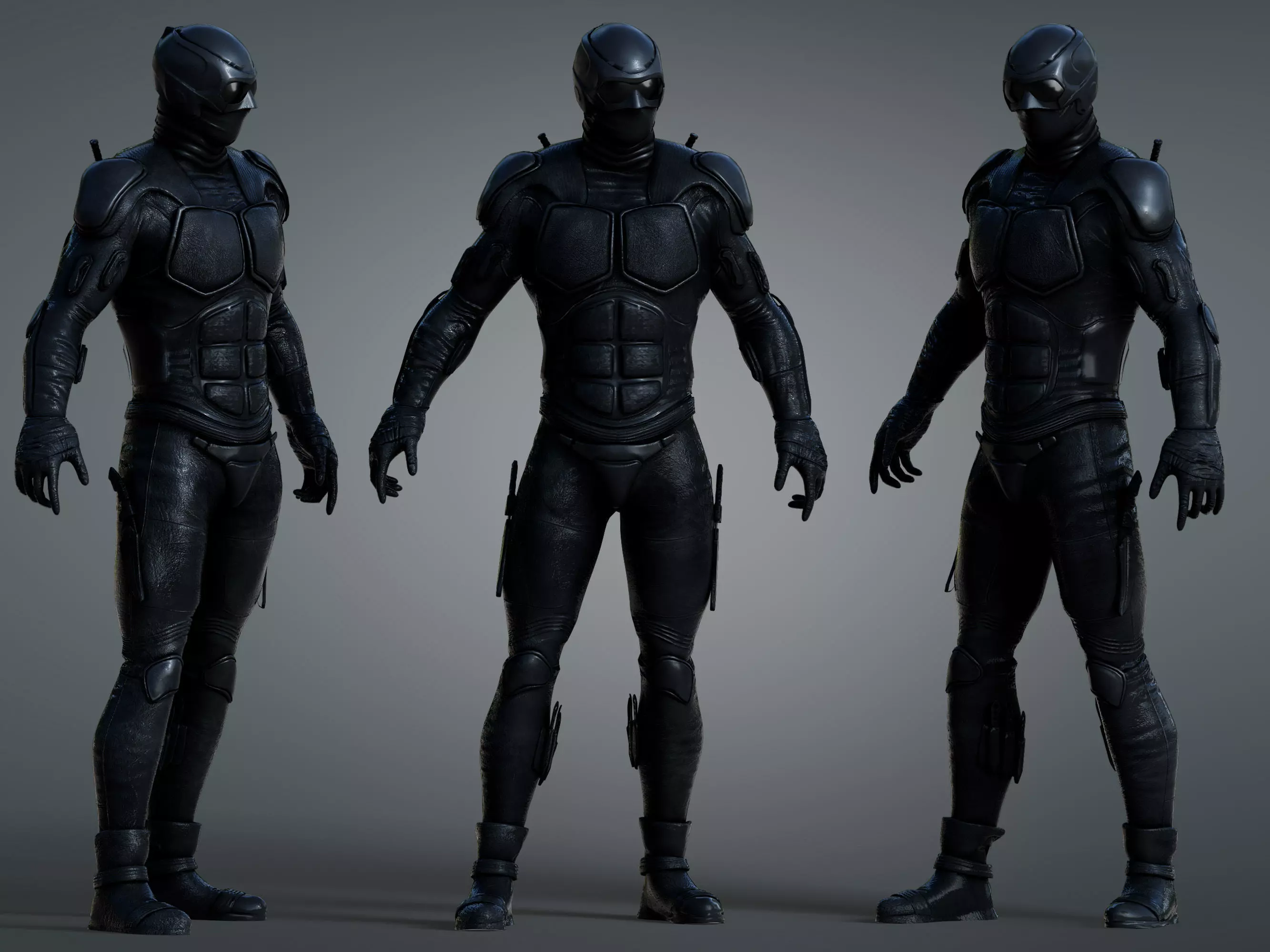 Black Noir Low-poly 3D model
