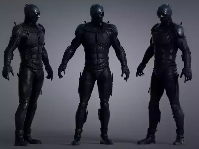 Black Noir Low-poly 3D model