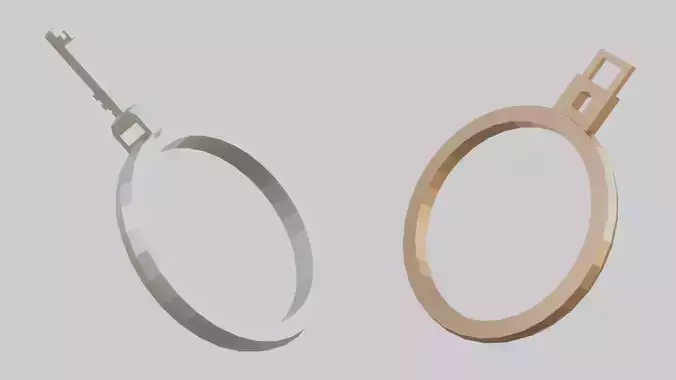 key and lock rings 3D print model