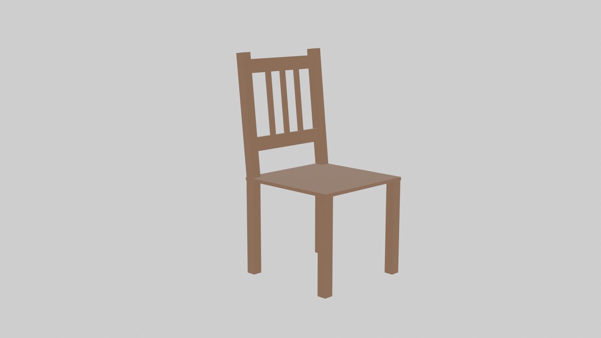 Chair and Tables set Low-poly 3D model_5