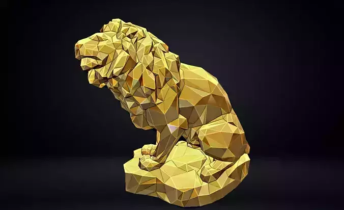 Poly Lion Sculpture