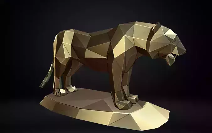 Poly Tiger Sculpture