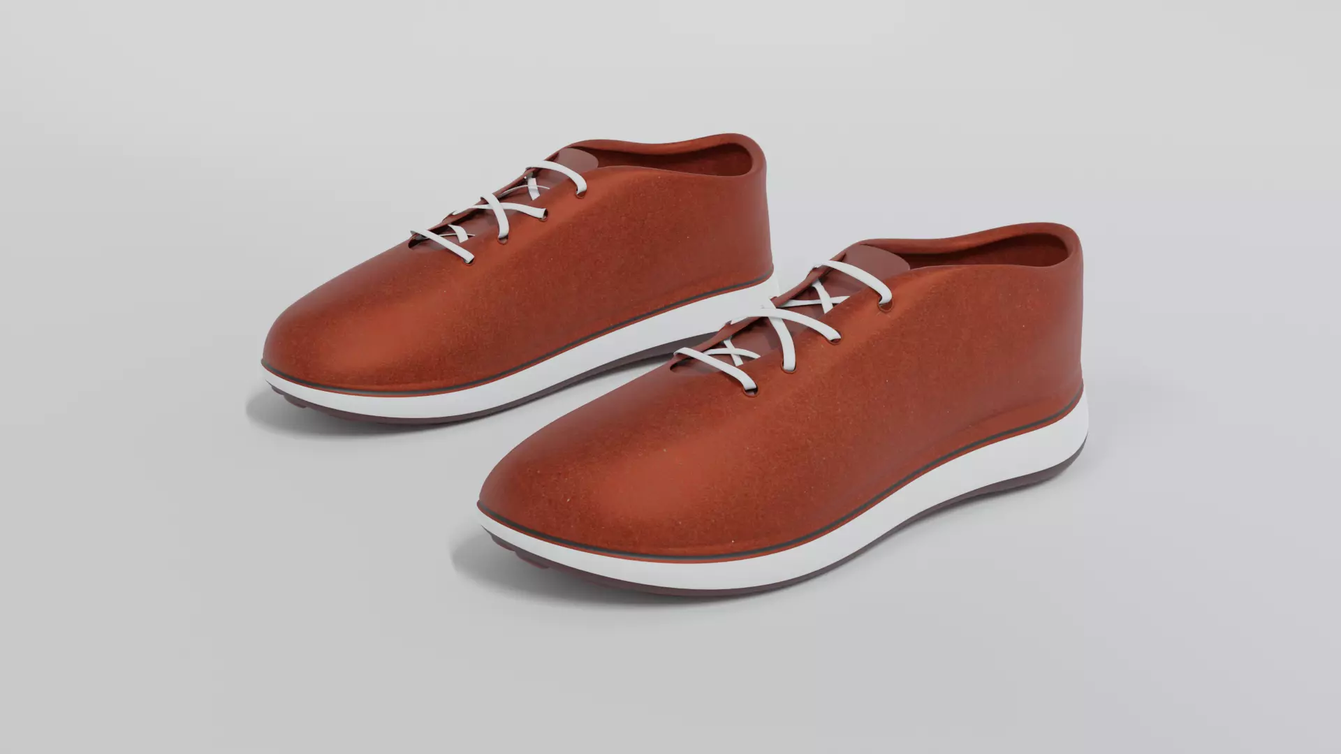 Brown leather shoes 3D model_0