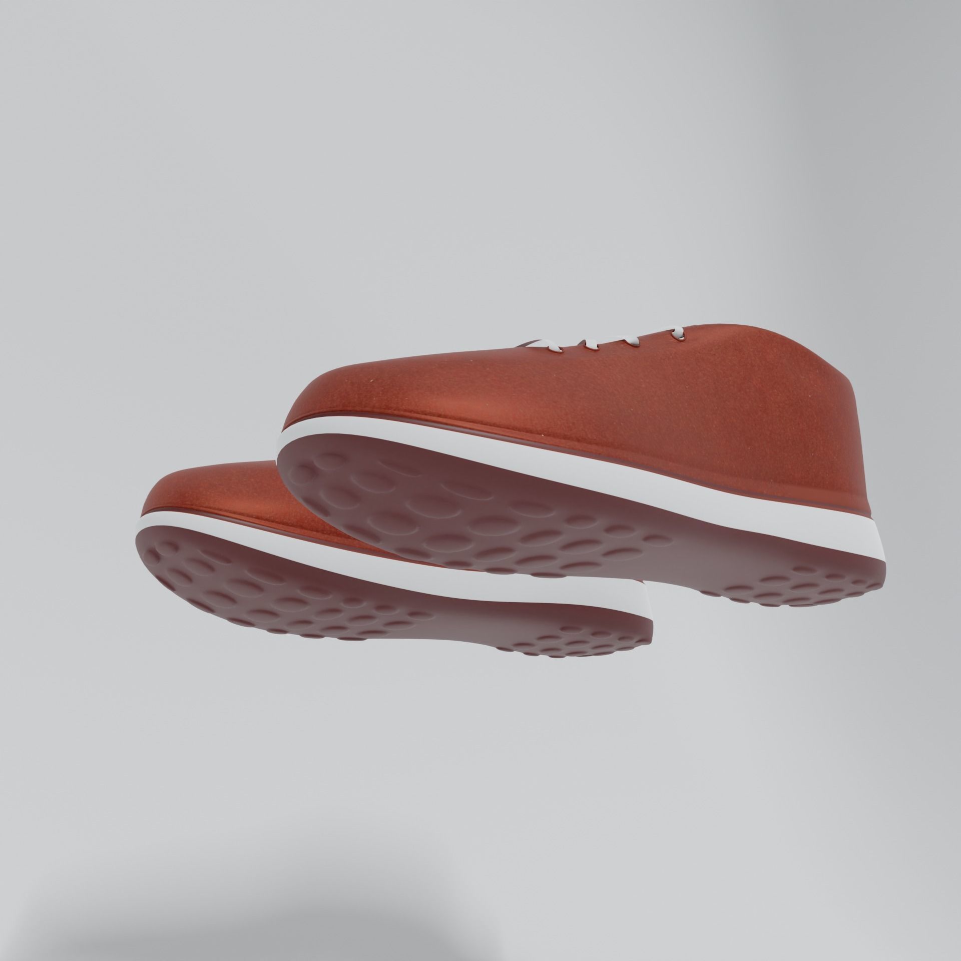 Brown leather shoes 3D model_2