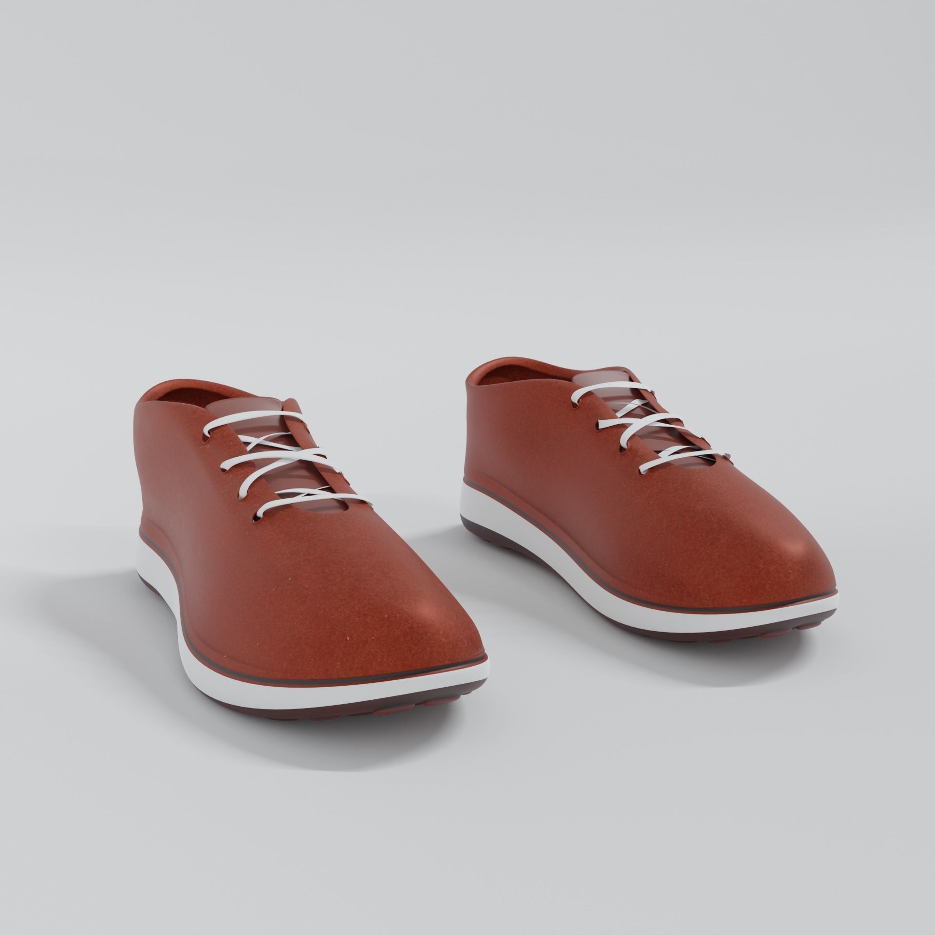 Brown leather shoes 3D model_11