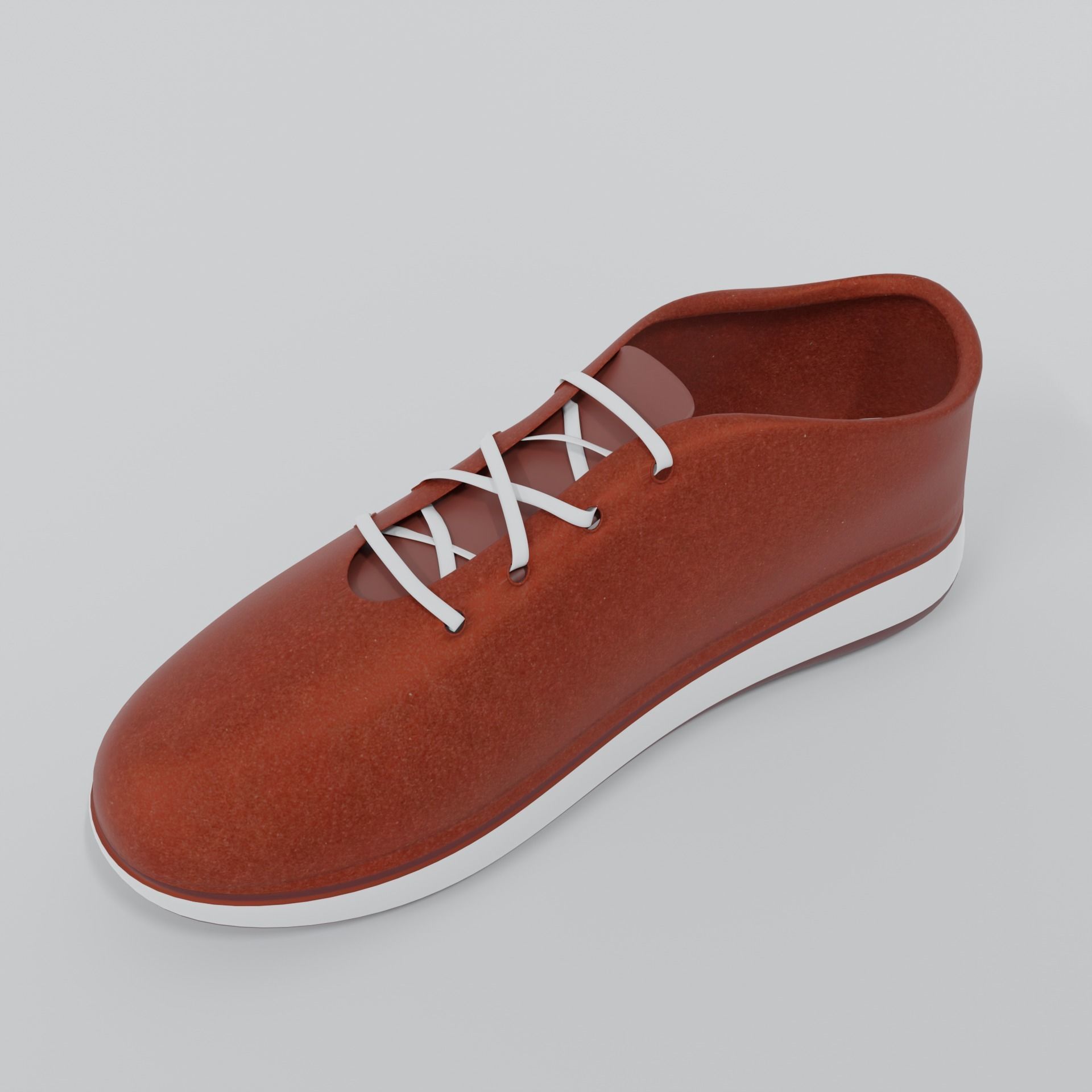 Brown leather shoes 3D model_3
