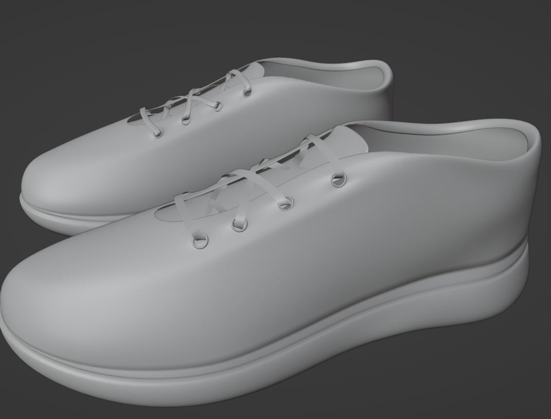 Brown leather shoes 3D model_4
