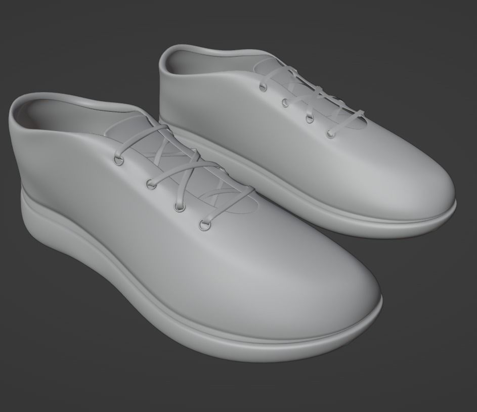 Brown leather shoes 3D model_5