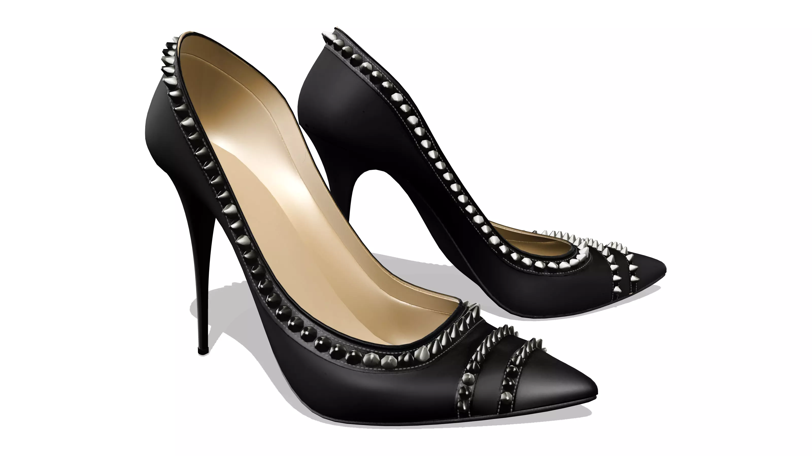 Pointy Heels With Studs Low-poly 3D model