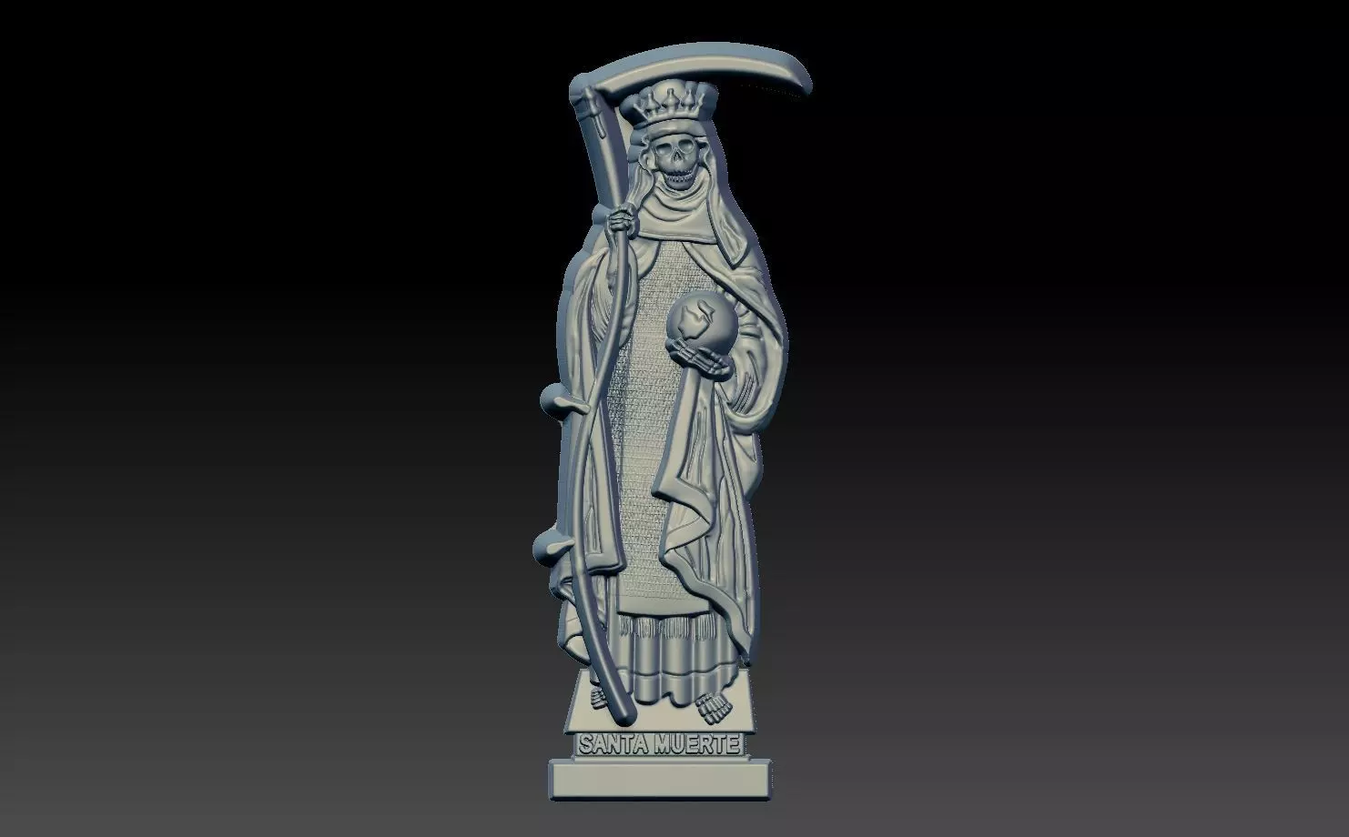 Santa Muerte Pendant  3D print model_0