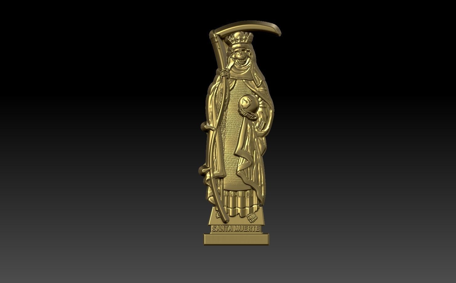 Santa Muerte Pendant  3D print model_5