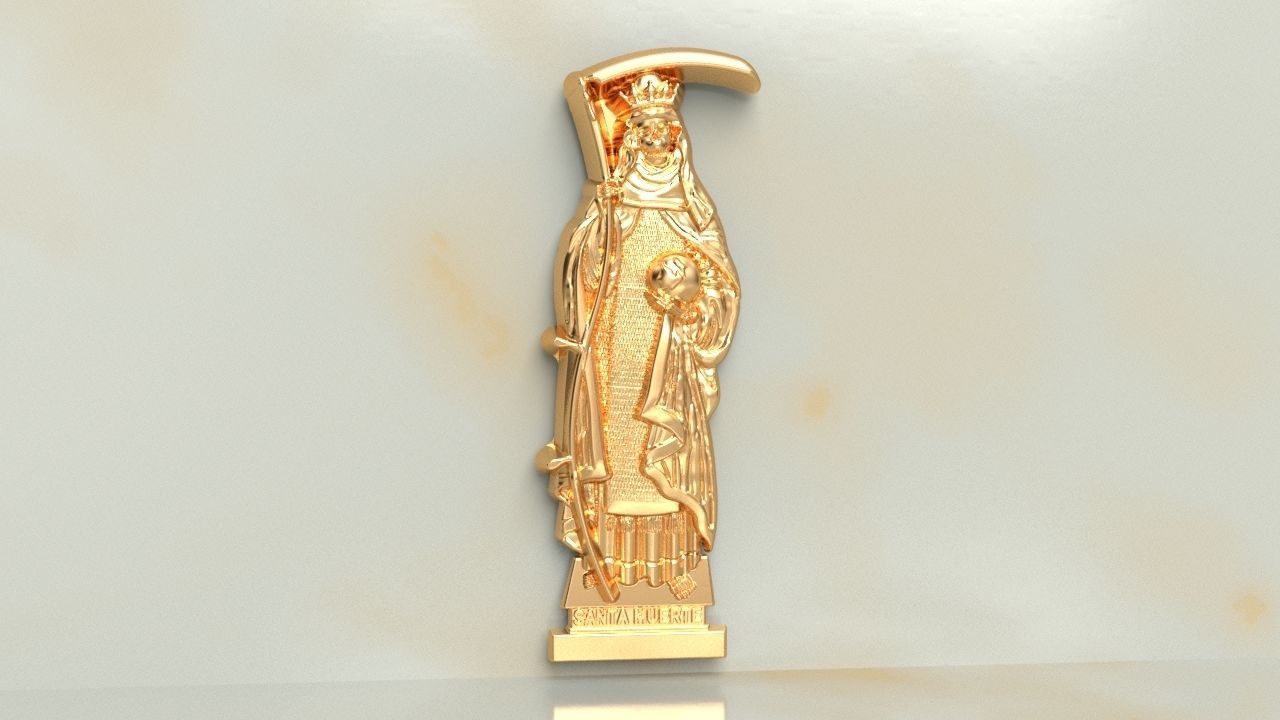 Santa Muerte Pendant  3D print model_1