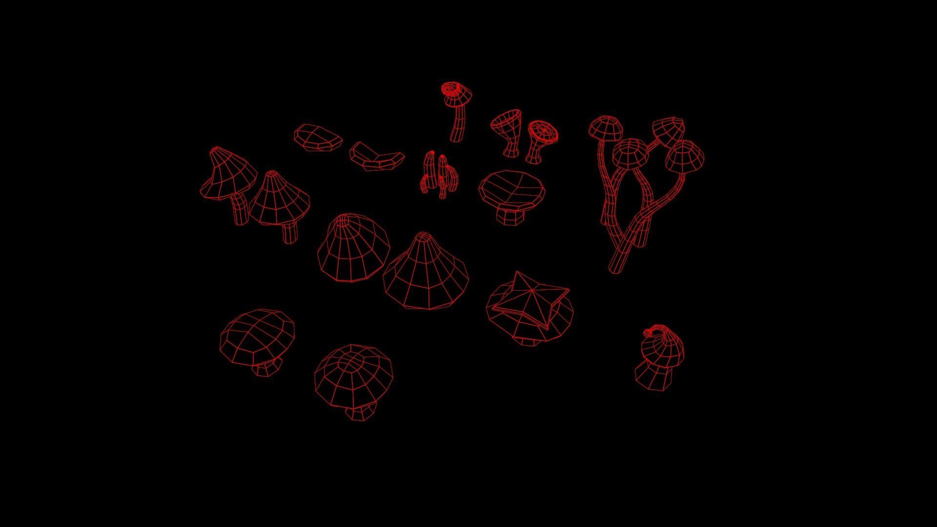 Fantasy Mushrooms Low-poly 3D model_20