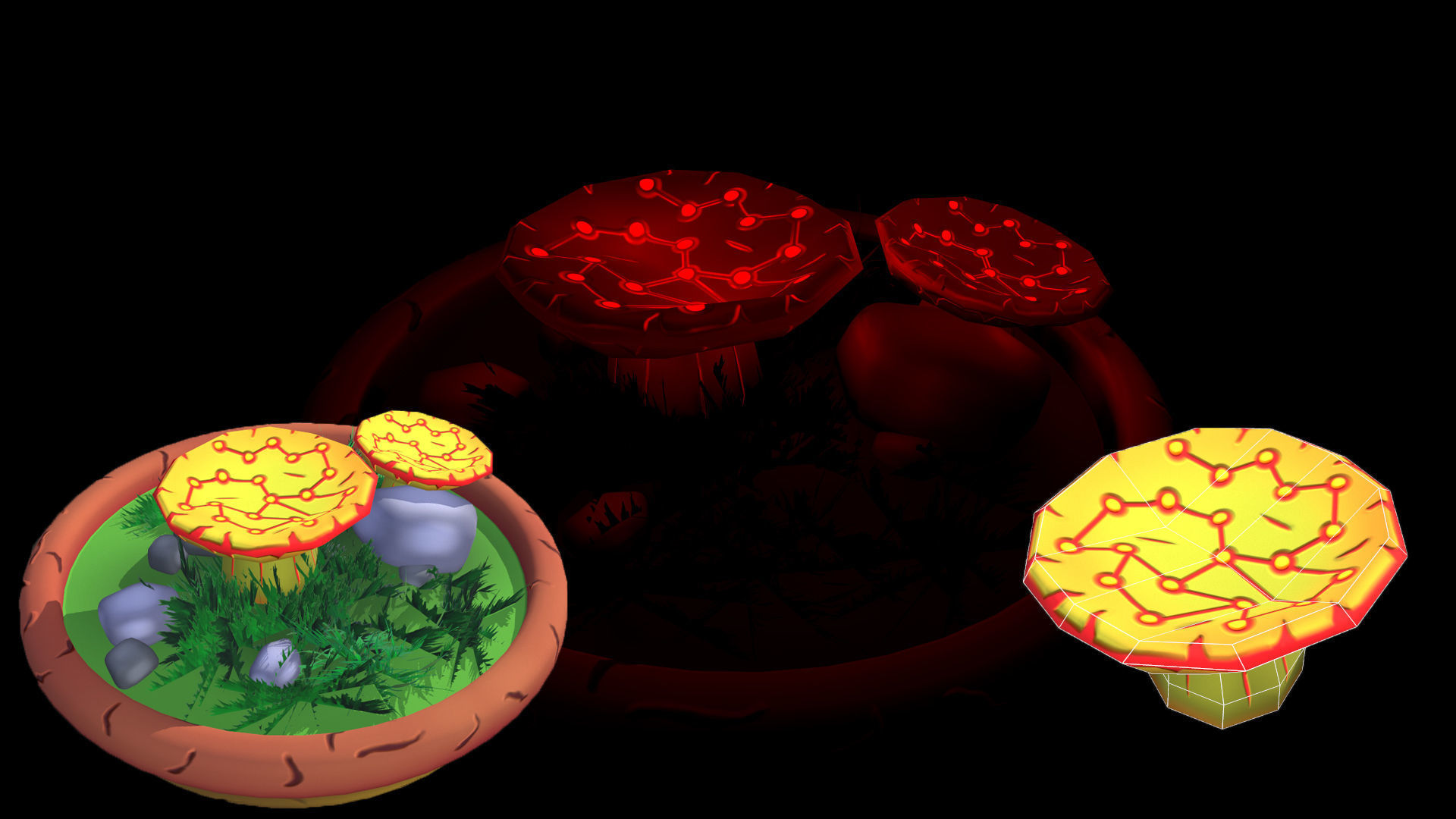 Fantasy Mushrooms Low-poly 3D model_15