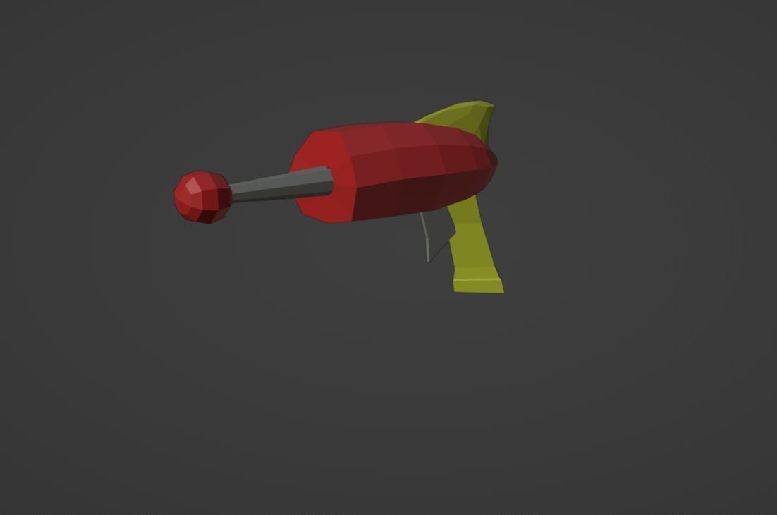 Sci-Fi Gun Low Poly Low-poly 3D model_3