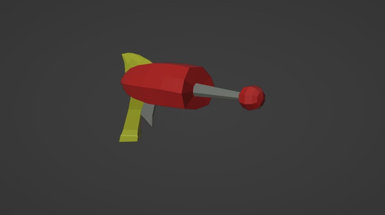 Sci-Fi Gun Low Poly Low-poly 3D model_1